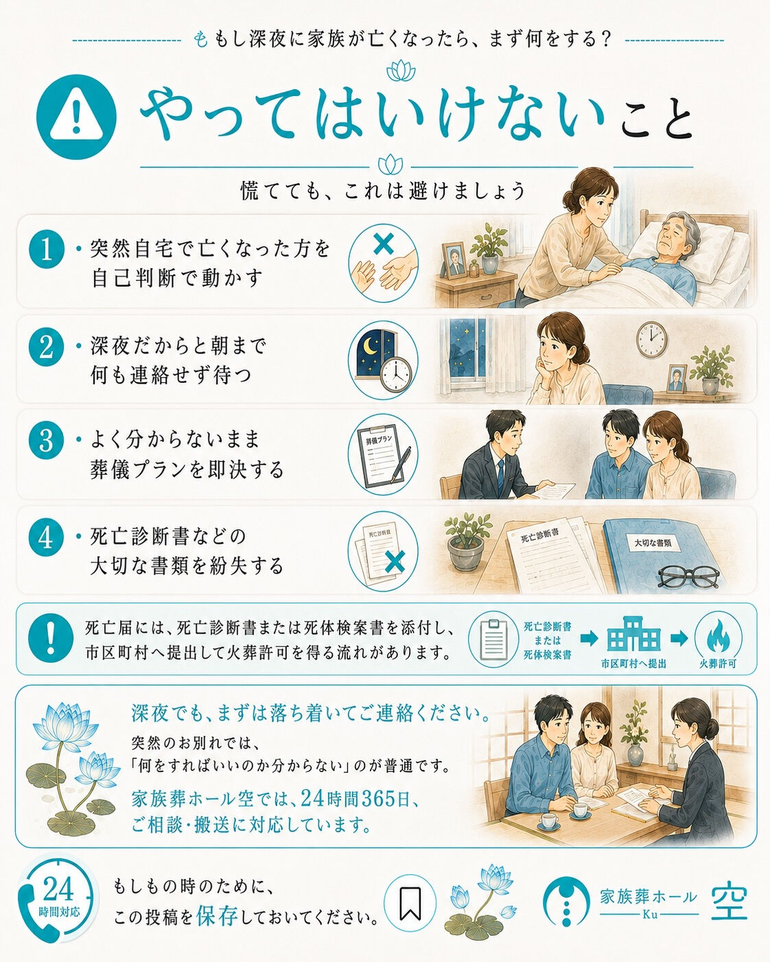 【もし深夜にご家族が亡くなったら、まず何をする？】